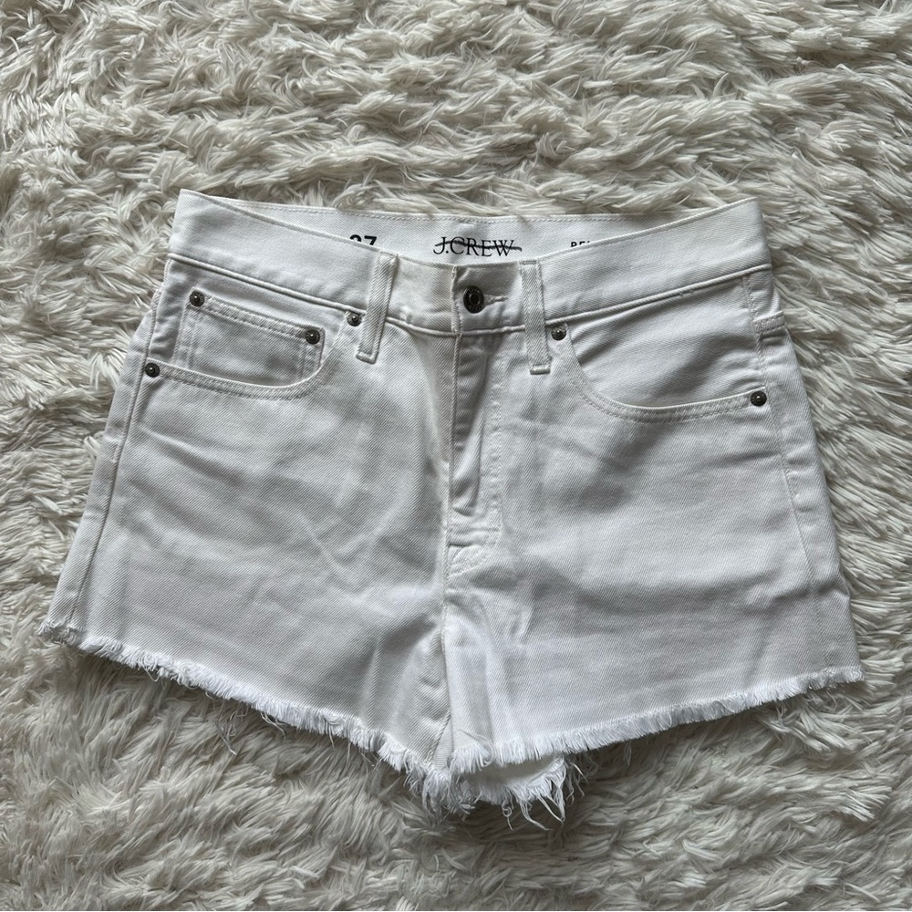 Jcrew Relaxed Denim Short White New With Tags Size 27 - Picture 3 of 12